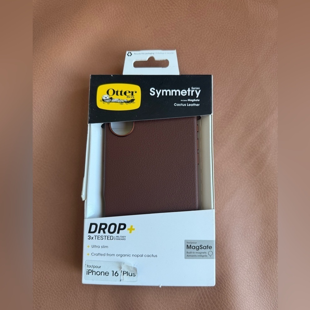 OtterBox Apple iPhone 16 plus Cactus Leather Symmetry Case w/ MagSafe - brown